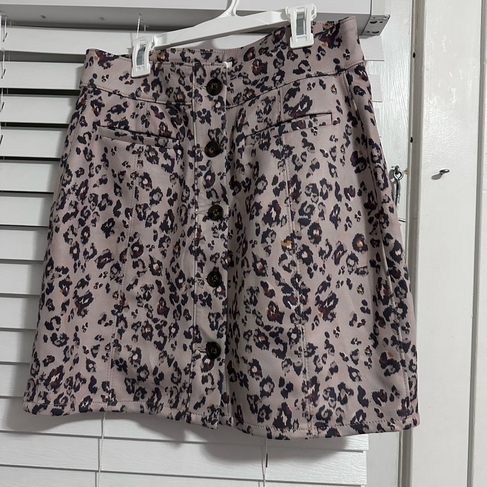 Maurices Animal Print Skirt with Button Detail